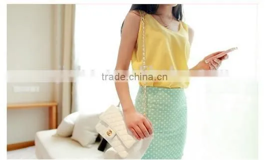 2015 New Fashion Summer Women's Clothes Chiffon Sleeveless Solid neon candy color Causal Chiffon blouse women shirt