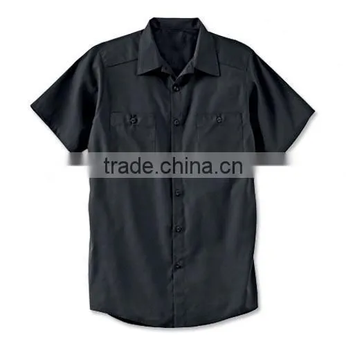 short sleeve custom workwear uniform with pockets blank industrial work shirts
