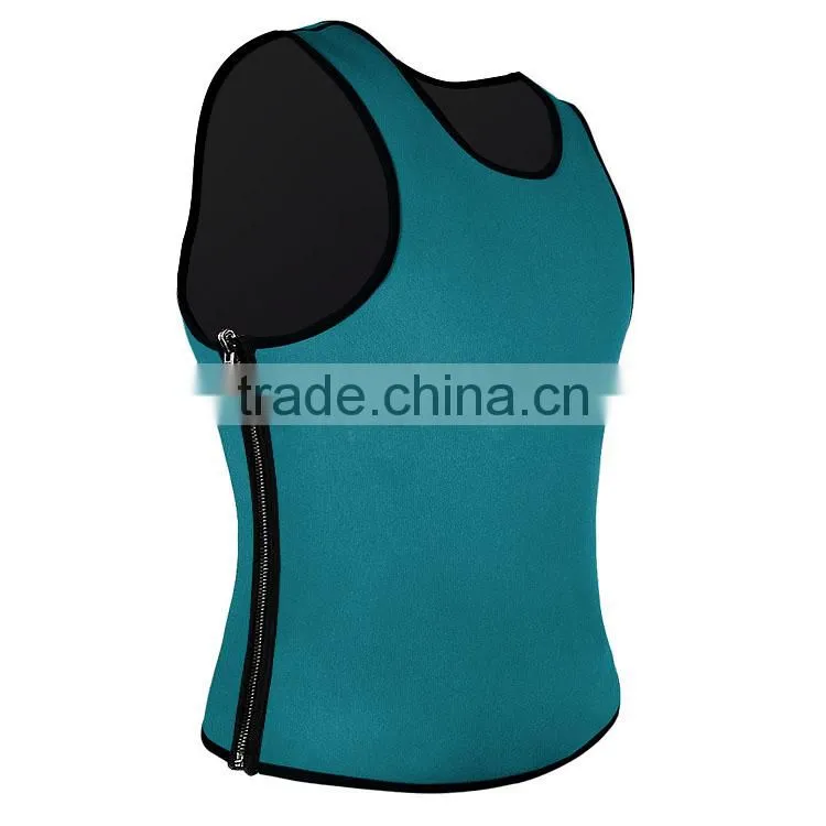 ultra sweat neoprene materials men sweat shape wear with zip
