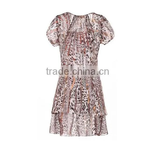 Hot sale fashion style top quality ladies' loose fit printed round neck short-sleeved name brand plus size clothing