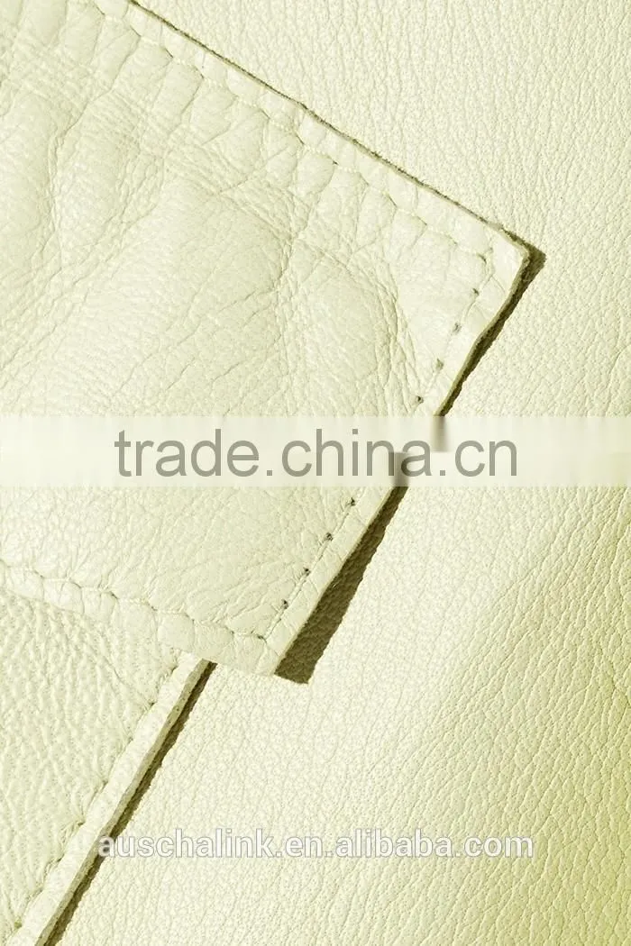 fashion design women light green leather trench coat OEM service