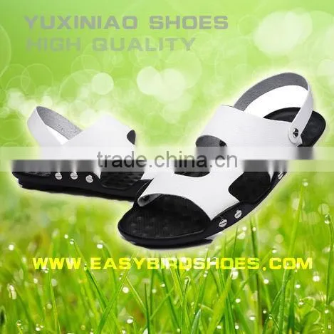 2015 new model style fashion stylish DIY cattle hide genuine leather men sandals slippers shoes, diy shoes on the beach adults