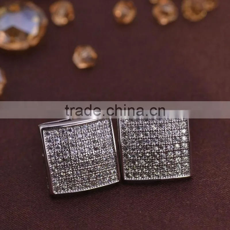 silver men earring with screw back