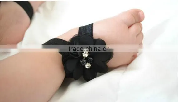 Wholesale foot flower chiffon accessories foot ornaments baby photography shooting props baby pearl foot flowers