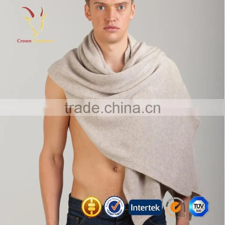 Flat Knitting Merino Wool Cashmere Scarf Mens
