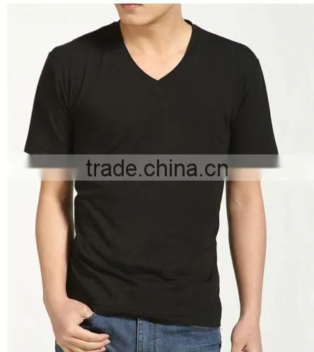 CUSTOM PLAIN DYED V-NECK MEN'S T-SHIRT TRENDY AEROPOSTALE WHOLESALE SHIRTS COOL BLACK SOFT GOOD QUALITY SHIRT CHINA CLOTH MAKER