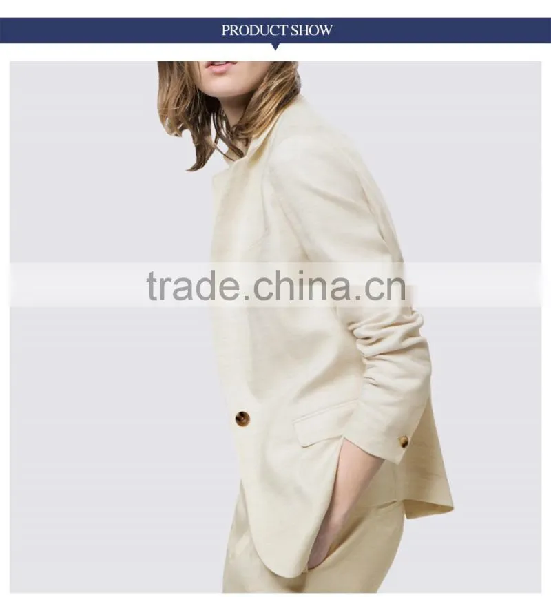 Custom Logo ladies white formal pant suits