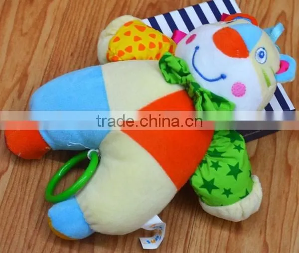 Lovely pulling musical clown Plush toys baby educational plush toys