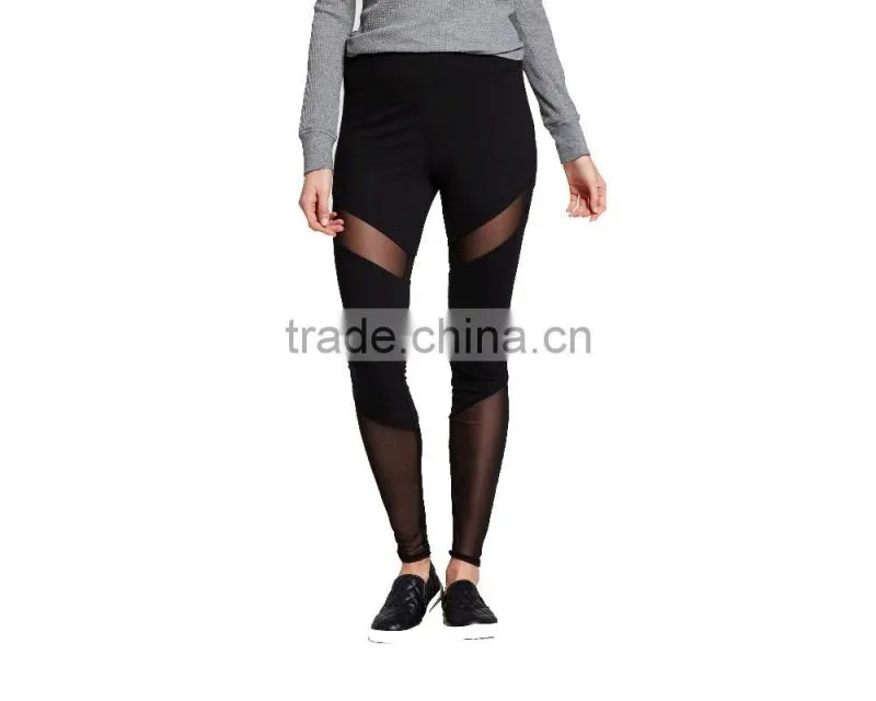 2017 Perfect fit custom new mix Women's fitness Yoga Legging with mesh yoga pants wholesale