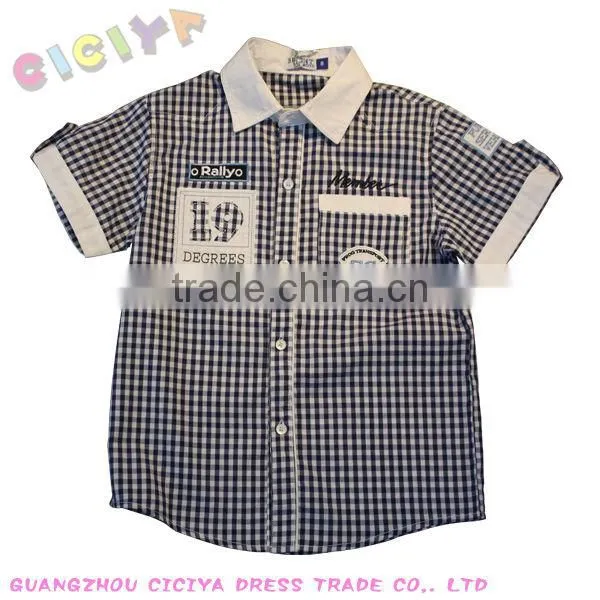 Wholesale custom fancy boys casual shirt checked designs shirt for small boys