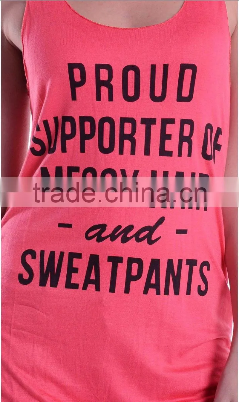 New Arrival Punk Letter Print Sleeveless T-shirt Tank Tops Vest Casual Blouse For Sexy Women