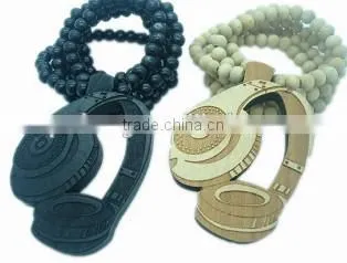Wholesale Decoration Custom Wood Bead Necklace With Cord Tassel