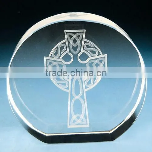 Round shape high quality blank 3d laser crystal glass cube