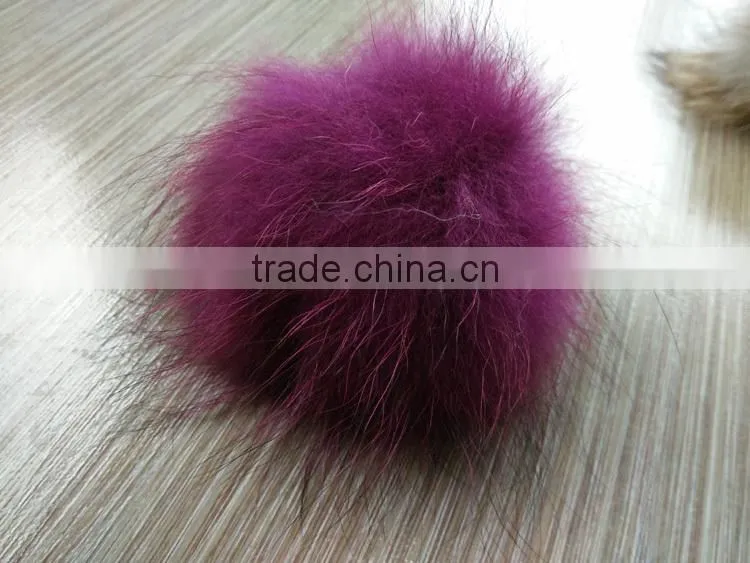 YR892 Hot Sale 12cm Diameter Colorful Raccoon Fur Ball