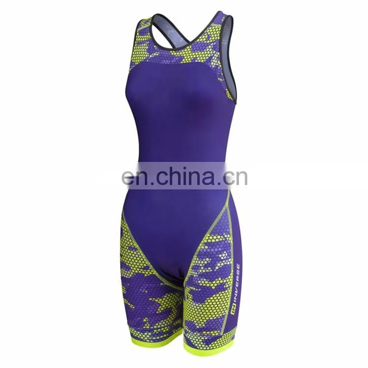 Invisible Zipper printed sleeveless triathlon wear with never fade