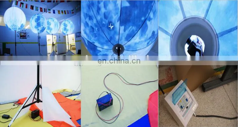 LED Inflatable Earth Globe, Event Sphere, Decoration Inflatable Tripod Standing Balloon