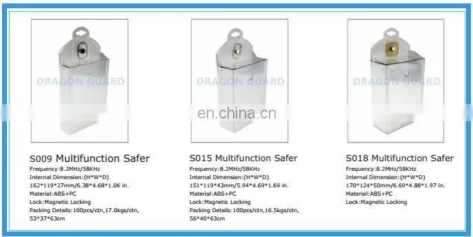 Dragon Guard am/rf double cd safer, double cd safer box for electronic store