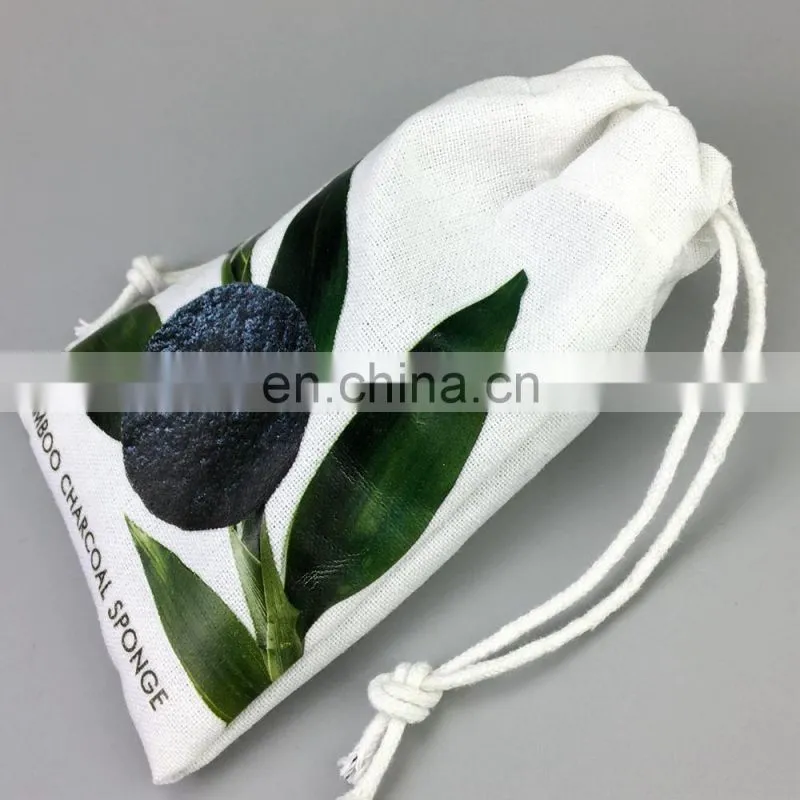 custom logo cheap cotton shoe bag packaging drawstring bags with two strings