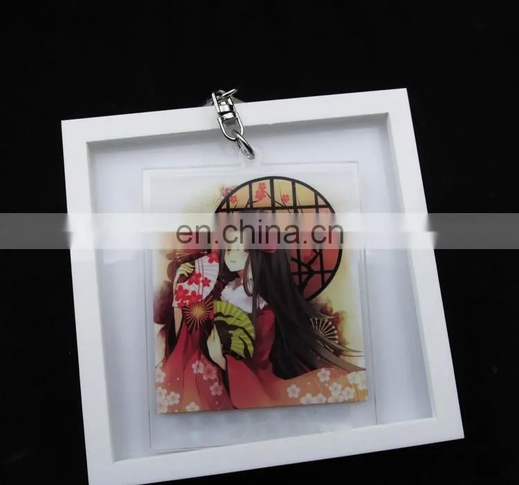 New design promotional gift square keychain acrylic