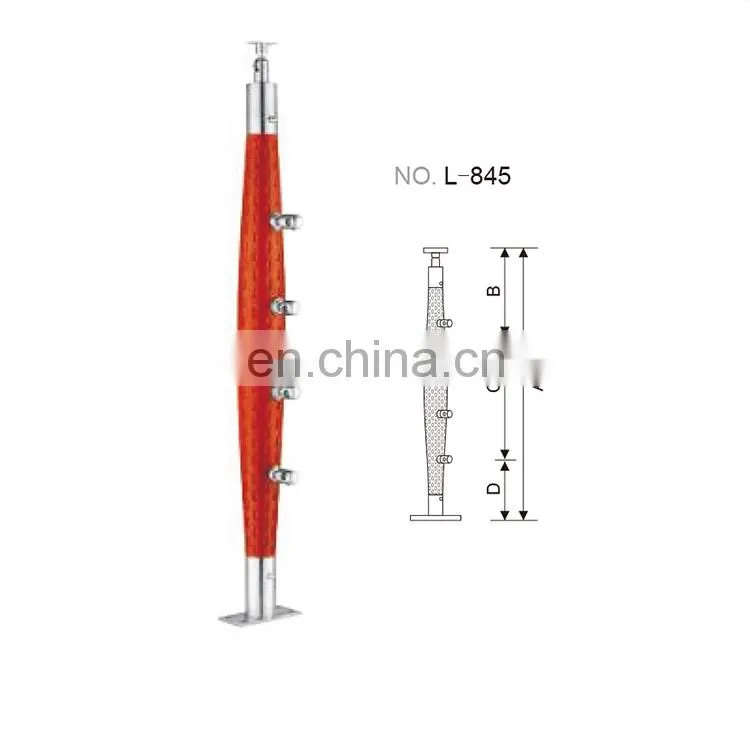 China inox 304 316 stainless steel PVC wood staircase handrail balustrade,stairs railing posts