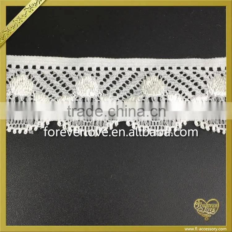 White elastic crochet african lace trim fabric for underwear FLL-010