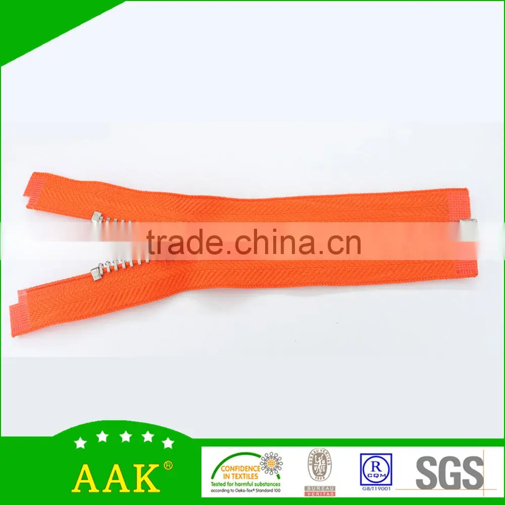 8# metal platinum Y teeth open end zipper for bags, luggage