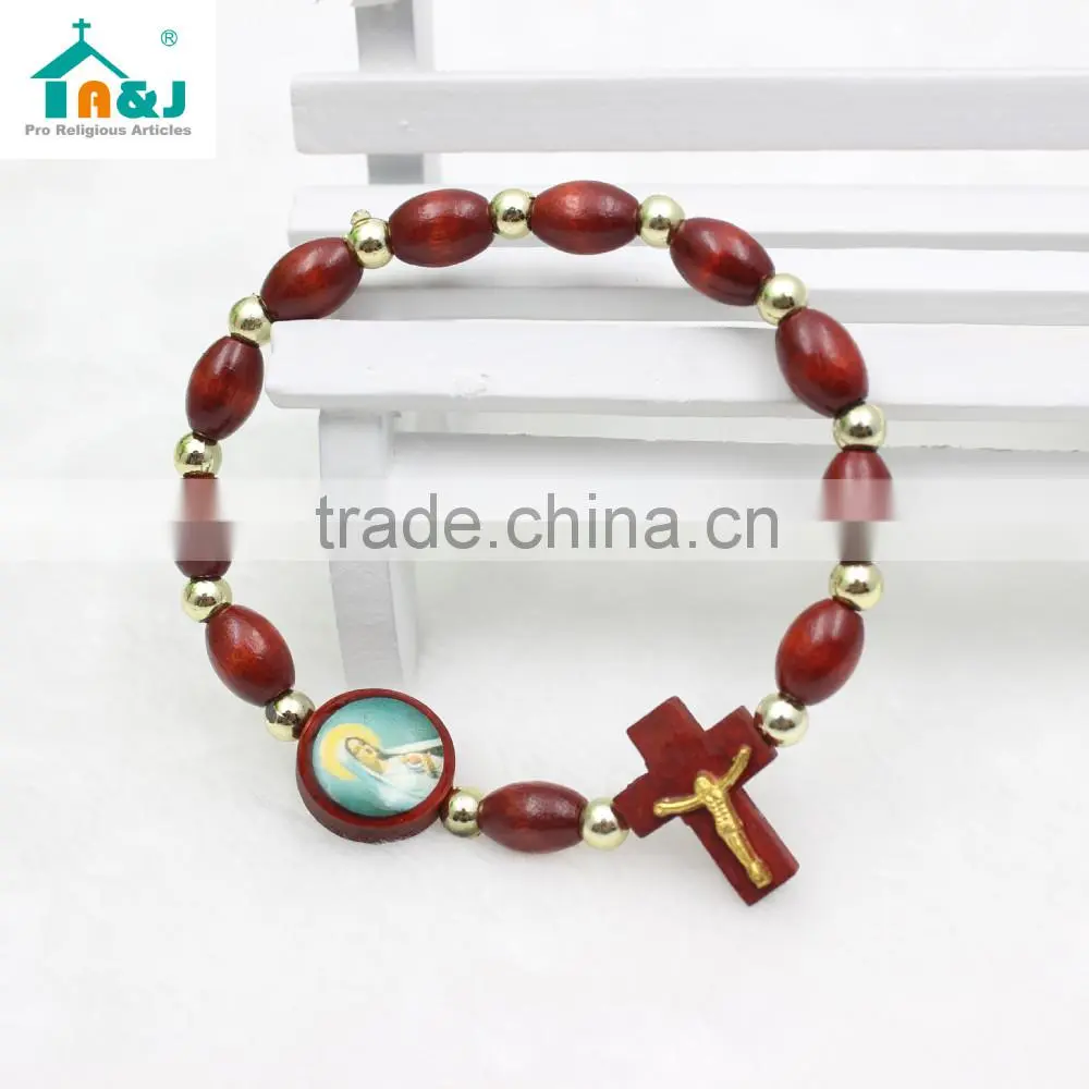Wooden beads rosary bracelet