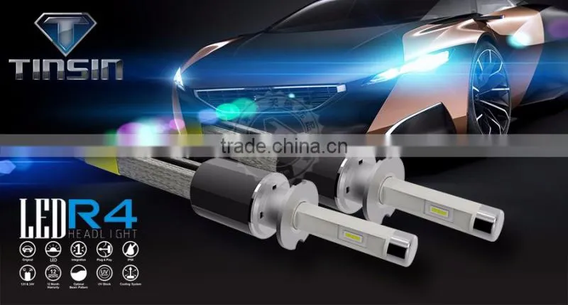 Tinsin wholesaler 2016 hot sales R4 fog light 4800lm/bulb waterproof 12v 40w h3 led bulb