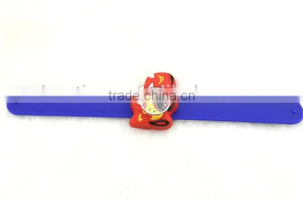 Cute cars slap watch with glass face quartz movt silicone strap for child
