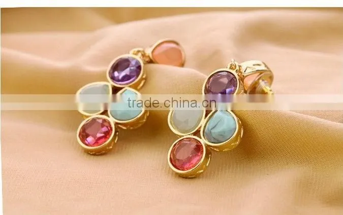 Alloy Jewel Candy Color Earrings