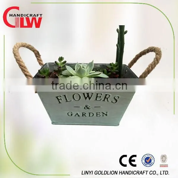 wicker flower pot with iron bucket, handmade flower pot,indoor flower pots