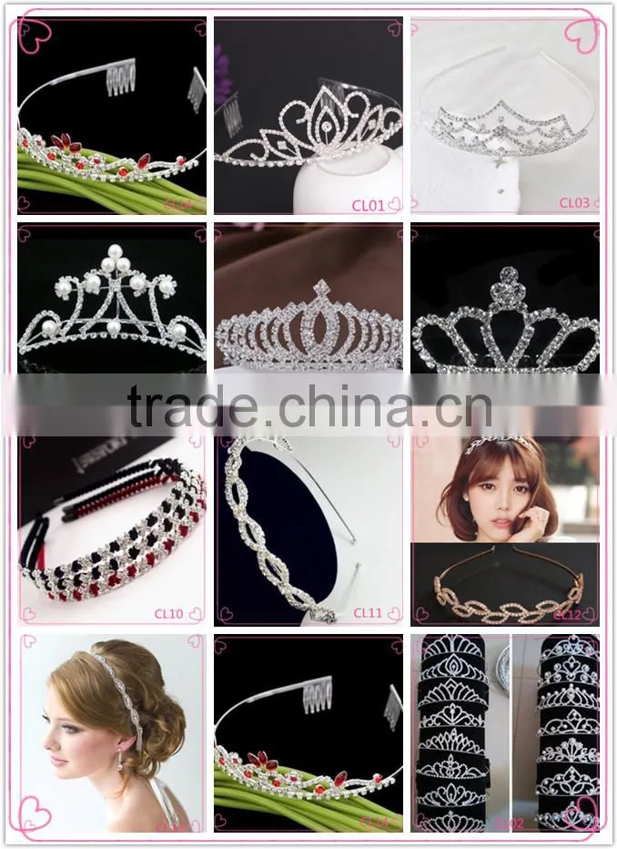 Gorgeous Sparkling Silver Big Wedding Diamante Pageant Tiara Hairband Crystal Bridal Crown For Bride