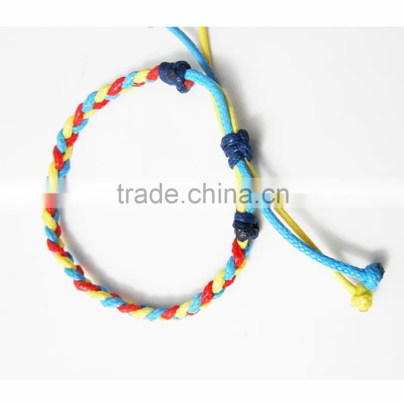 hotsale multi color wax cord bracelet