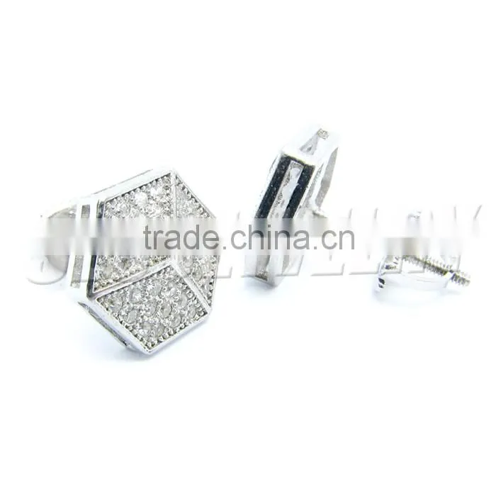 Stereoscopic 925 sterling silver earrings jewellery, stone earring wholesale with 925 gram price