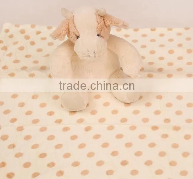 2015 new product soft baby stuffed plush toy blanket animal with blanket