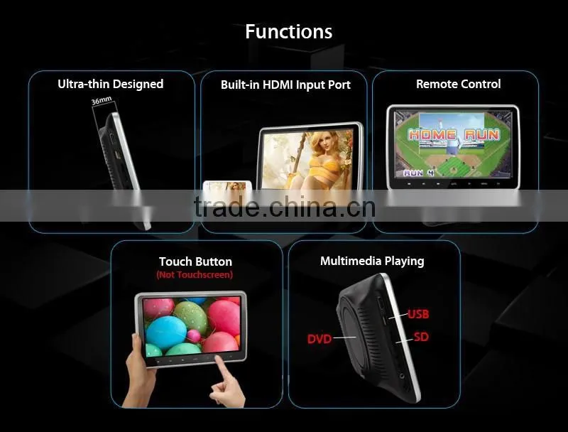 DS-1018DT 10.1inch car headrest dvd for universal with HDMI port