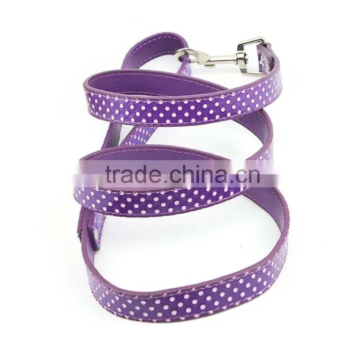 Chirstmas Gift Cute Polka Dot PU Leather Dog Leash