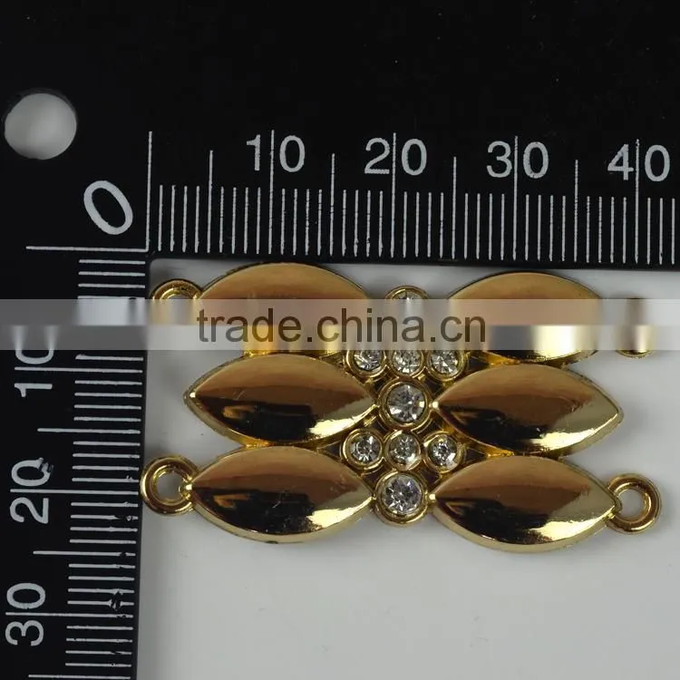 Wholesale rhinestone belt buckle, bikini gold connector, chain strass bikini connector for dicoration