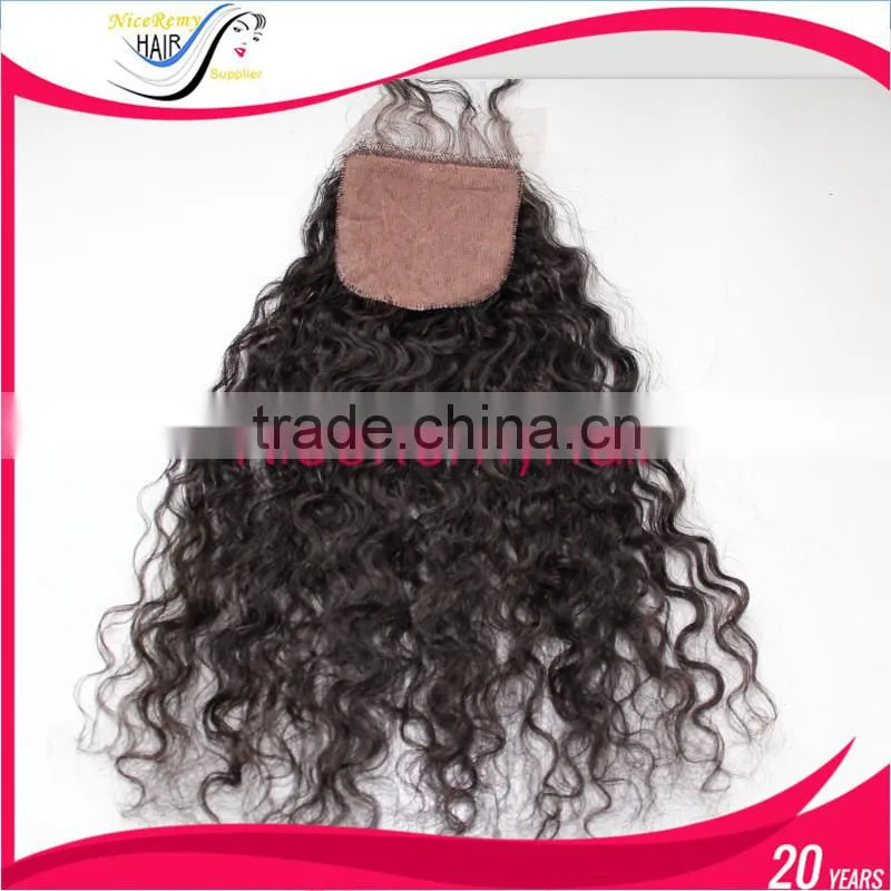 100% human hair virgin remy silk lace top closures