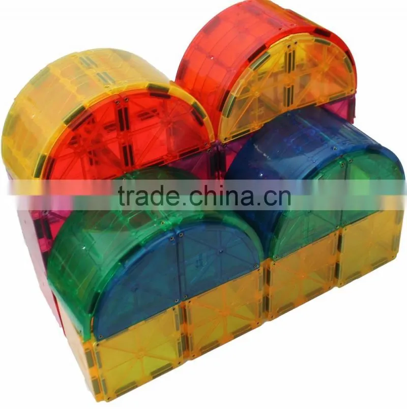 DIY Plastic Magnetic Building Magna Tiles / Magnetic Construction Toys For Children