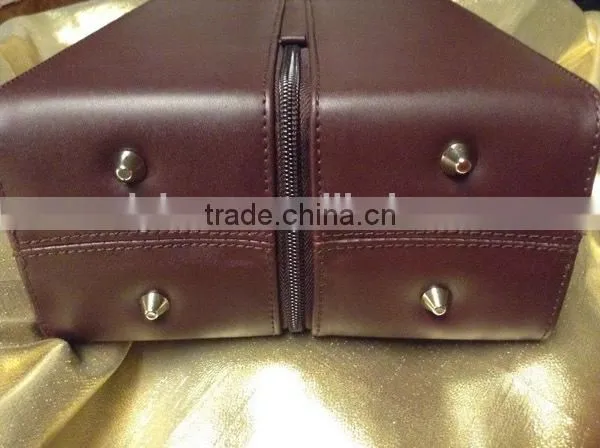 black leather padded red white dual wine 2 bottles leather wine carrier