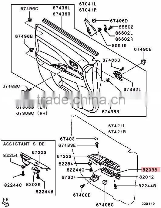 Door Power Window Driver Side Switch For Mitsubishi Pajero Montero V31 4G64 V32 4G54 V46 4M40 1990-2004 MR753373