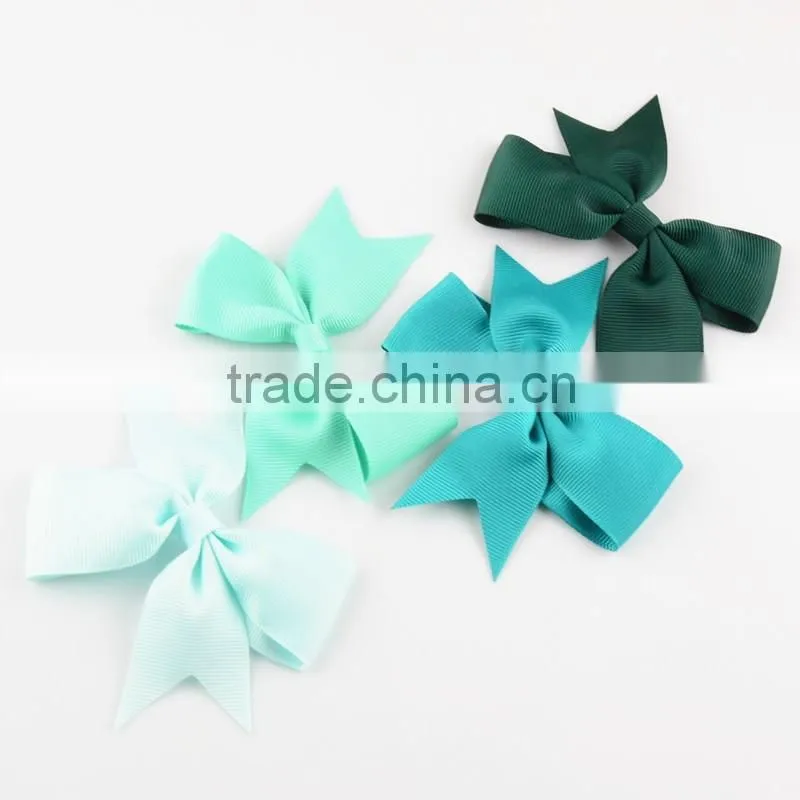 grosgrain ribbon silk bow with hair clips in 27colors - cheap children girl hair accessories handmade bowknots