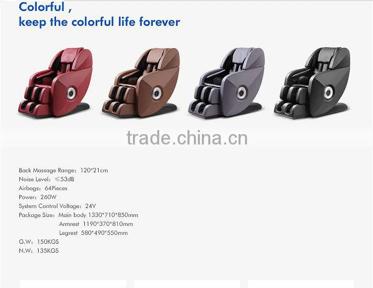 2015 3D zero gravity full body massage chair