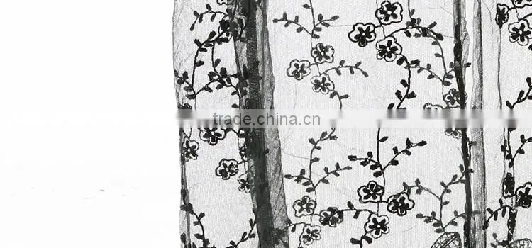 Y-360 Gothic Ladies Latest Black Lace Long Sleeve Top