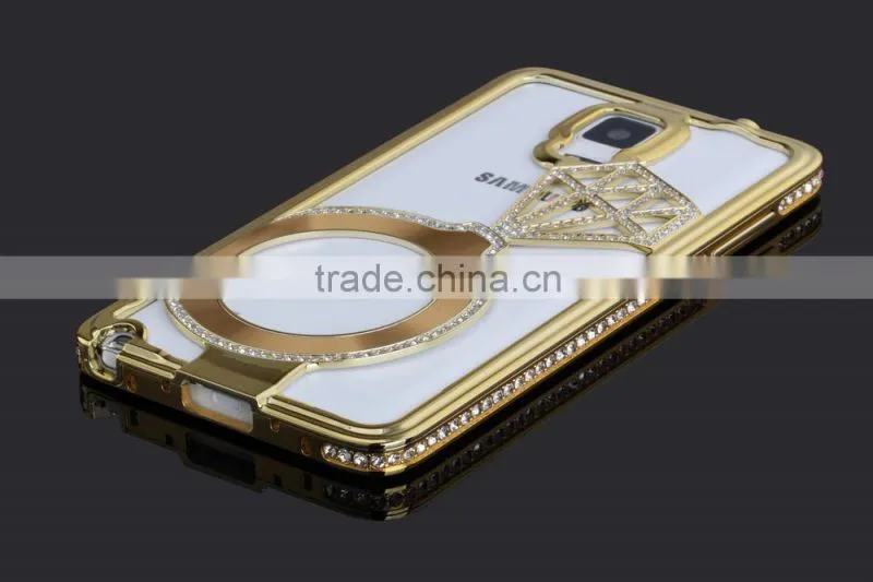 Luxury Diamond Plastic Phone Case for Samsung Galaxy Note 4 with Retail Packaging