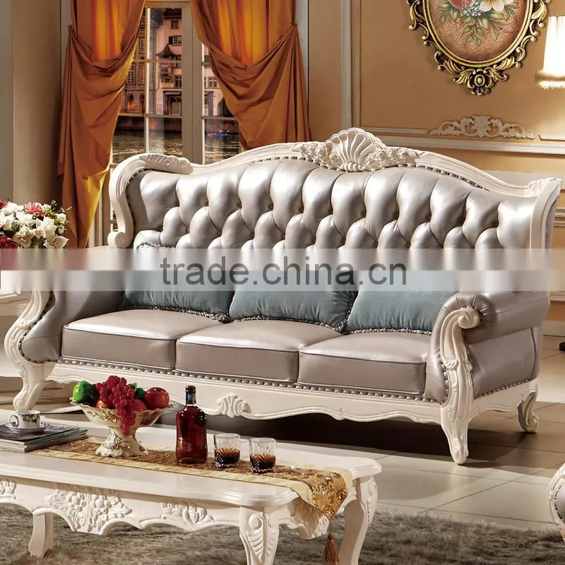 Premium Quality Brown Traditional European Wooden Sofa Set Designs