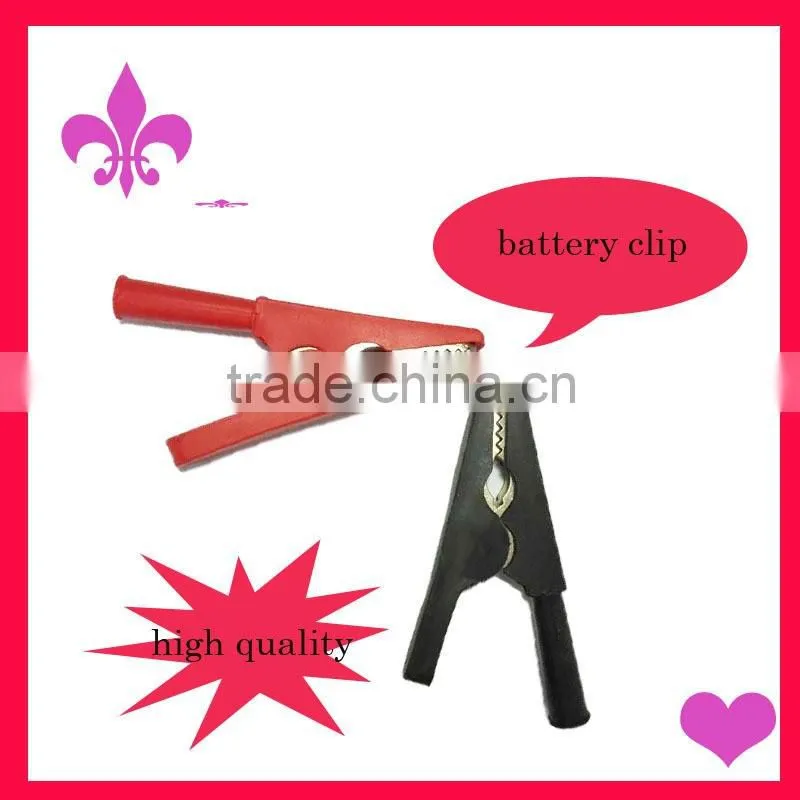 Red or Blake High quality algator clip battery clalimp with rubber Insulator
