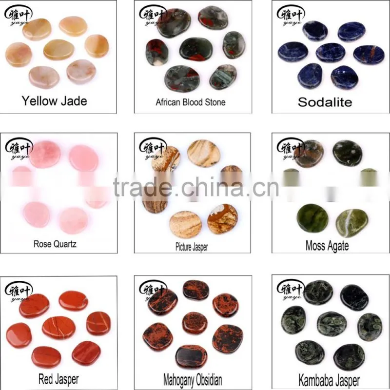 Wholesale semi-precious Amethyst stone engraved flower of life Round Palm Stone