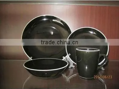 16pcs color glazed stoneware dinnerware set